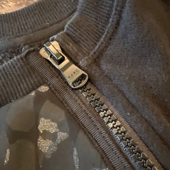 Marc New York Performance Sheer Cheetah Sweater w/zip details, S, minor pilling - Picture 7 of 8